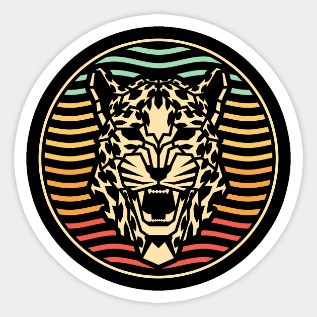 Vintage Leopard Polygon Animal Sticker by RadStar